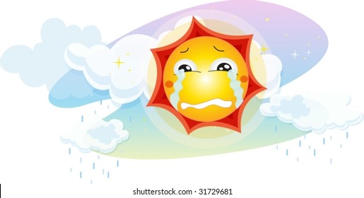 Ilustración del sol sobre blanco