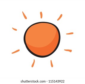 Illustration der Sonne auf weißem Hintergrund