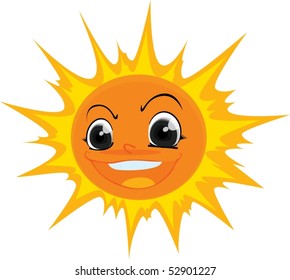 Illustration of a sun on a white background