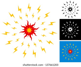 Illustration of sun radiating light