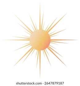 Illustration of sun with sharp rays in clean graphic silhouette style for mystical and cosmic themed projects


