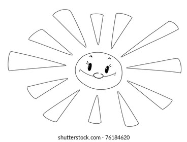 illustration of a sun smile outlined