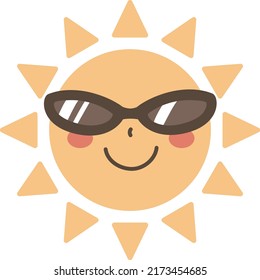 Illustration Of The Sun Wearing Sunglasses