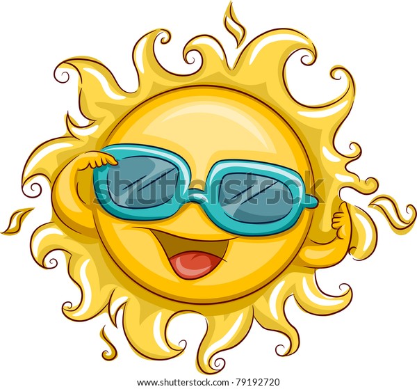 Illustration Sun Wearing Sunglasses Stock Vector (Royalty Free) 79192720