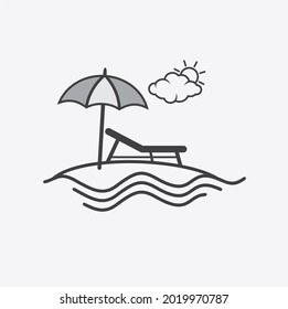 illustration of sunbathing on the beach