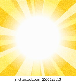 Illustration of sunburst background with golden and glitter effect