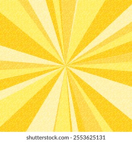 Illustration of sunburst background with golden and glitter effect