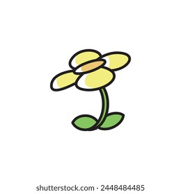 Illustration sunflower cartoon with blank background