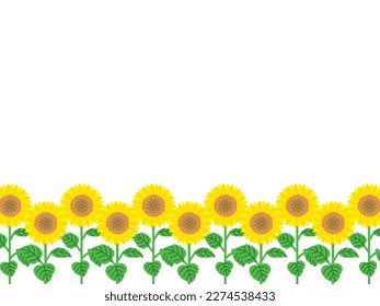 Illustration of a sunflower field