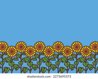illustration of sunflower field background