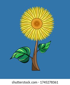 Illustration of sunflower image. You can use it to make a poster or benner, or icon on a food product. Or you can use it as a motive on clothes, cellphone casing, and other.