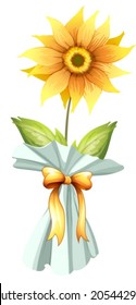 Illustration of a sunflower on a white background