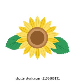 Illustration of sunflowers and leaves