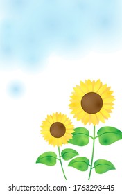 Illustration of sunflowers in watercolor style