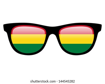 Illustration of sunglasses with flag inside - Bolivia