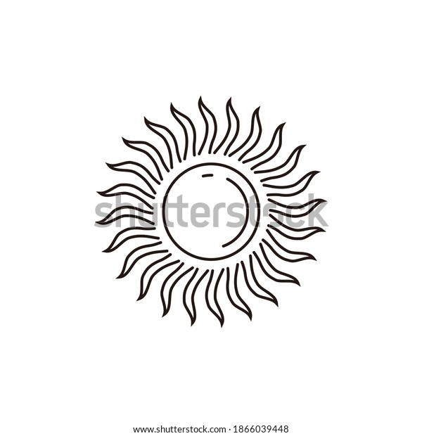 Illustration Sunlight Line Art Outline Simple Stock Vector (royalty 