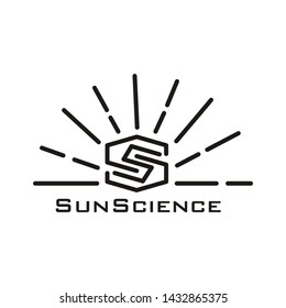 Illustration sunlight logo vector mono line sign design