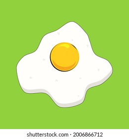 Illustration sunny side up vector. Egg yolk delicious in morning