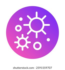 Illustration of Suns in a Circular Pink Gradient