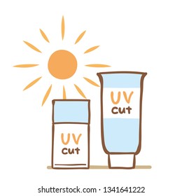 Illustration of sunscreen cream