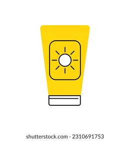 Illustration Sunscreen Icon On White Background