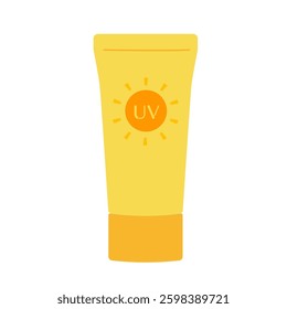 Illustration of a sunscreen in a yellow package