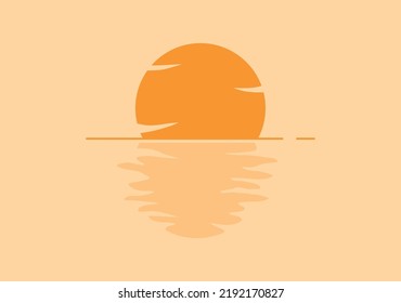 illustration of sunset abstract background