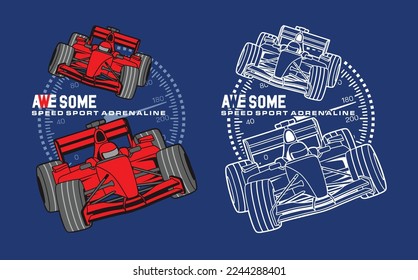 illustration of super cars sport championship tournament vector design illustration