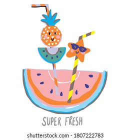 illustration of super fresh watermelon