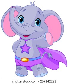 Illustration of Super Hero Elephant