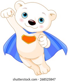 Illustration of Super Hero Polar Bear