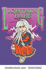Illustration of super hero woman