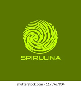 Illustration of superfood algae - spirulina in flat style. Isolated organic healthy food.