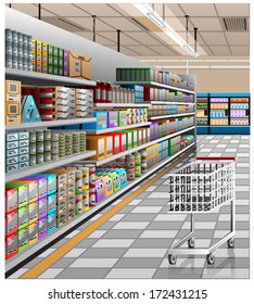 Illustration of the supermarket