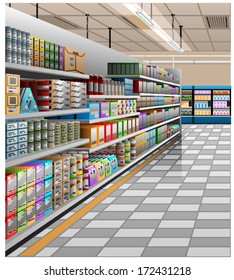 Illustration of the supermarket