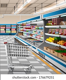 Illustration of the supermarket