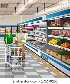 Illustration of the supermarket