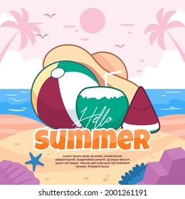 illustration of supplies for the summer