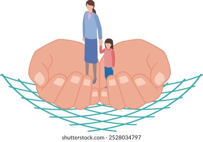 Illustration of support provided by a safety net