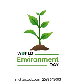 Illustration Supporting World Environment Day with a Growing Plant and Green Theme