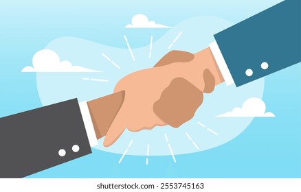 An illustration of a supportive and helping hand. A hand outstretched for salvation. Support or optimistic concept