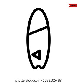illustration of surfboard line icon 
