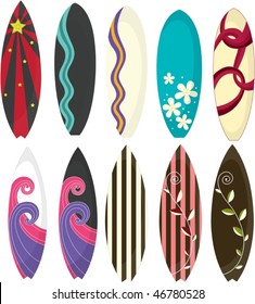 ilustración de la tabla de surf en un fondo blanco