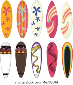 illustration of  surfboard on a white background
