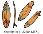 Illustration of surfing board. Design element for poster, emblem, banner, sign, t shirt. Vector illustration
