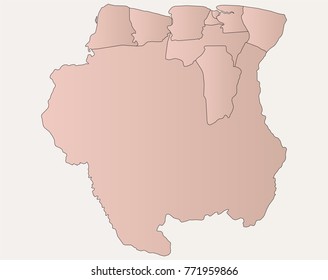 Illustration of the suriname map 