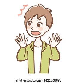Illustration of a surprised boy