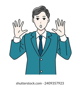 Illustration of a surprised business person