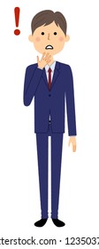 An illustration of a surprised businessman.