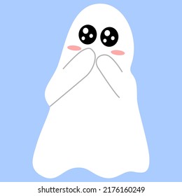 Illustration of Surprised Cute Ghost Suitable for Halloween